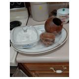 CorningWare Dish, Ridgway Platter, Woodware