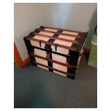 Antique Wood and Metal Steamer Trunk 30x18x22in