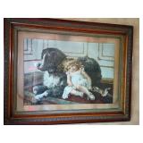 Framed Print of Child and Dog, 38 x 29 Inches