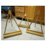 Three Wooden Display Easels 18x24 and 16x15