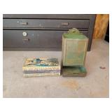 Vintage Metal Match Holder with Kitchen Match box
