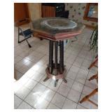 Octagonal Wood Pedestal Table, 23x23x32in, Damaged