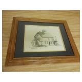 Spartanburg Mill Framed Drawing by Rushin