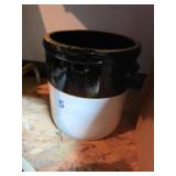 Two-Tone Stoneware Crock with Blue Mark