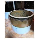 Two-Gallon Stoneware Crock with Brown Glaze