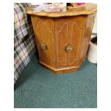 Vintage Wooden Octagonal Side Cabinet