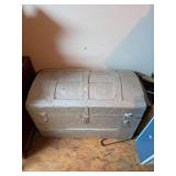 Embossed Metal Dome Top Storage Trunk