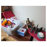 Decorative Lot with Doll, Candles, Toys