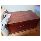Wooden Storage Chest With Hinged Lid
