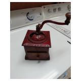 Hand-Crank Cast Iron and Wood Coffee Grinder