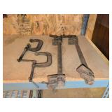 Four Assorted Metal Clamps