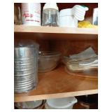 Glass Mixing Bowls, Bakeware, and Sifter