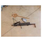 Vintage Crossbow, Canteen, and Knotted Cane