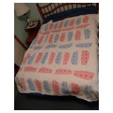 Home Made Full Size Quilt in Pastel Colors