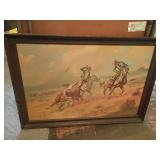 Wm. Moyers Western Cowboy Print 40x28 Framed