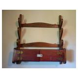 Wall-Mounted Wooden Shelf with Storage Compartment