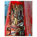 Hand Tools in Red Metal Drawer
