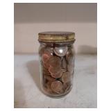 Jar of Lincoln Wheat Pennies