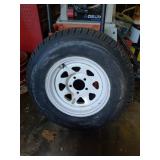 ST205/75D14 Trailer Tire on White Steel Wheel