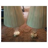 Cut Glass Table Lamps with Shades