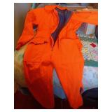 Large Orange Insulated Coveralls With Damage