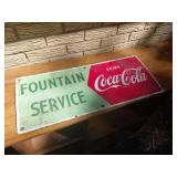Coca-Cola Metal Fountain Service Sign