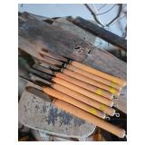 8 Woodworking Chisels With Wooden Handles