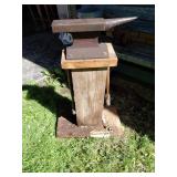 Blacksmith Station with Anvil and Two Hammers