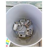 Metal Cap Clamps in Plastic Bucket