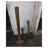 Three Vintage Sledge Hammers