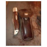 CASE Folding Knife with Leather Sheath