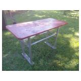 Home Made Industrial Metal and Wood Table