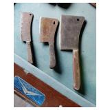 Three Vintage Meat Cleavers