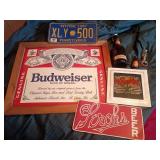 Bar Decor Lot: Signs, Bottle, License Plate