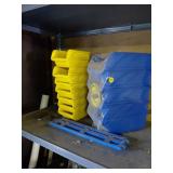 Yellow and Blue Plastic Storage Bins