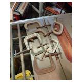 6 Assorted Metal C-Clamps
