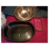 Pyrex Loaf Pan, Mixing Bowls, and Roasting Pan Set