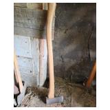 Vintage Wood-Handled Double Bit Axe