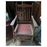 Wooden Slat Back Rocking Chair