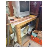 Wooden Workbench with Shelf