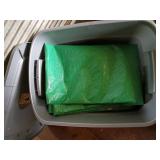 Green and Olive Tarps in Storage Bin