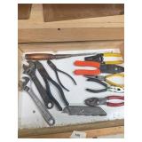 Drawer of Mixed Hand Tools Including Wrenches