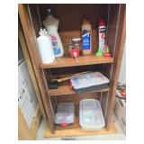 Wooden Storage Cabinet With Tools and Hardware