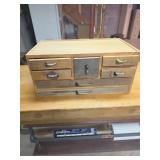 Wood Tool Chest With Drawers, 22x13x10 Inches