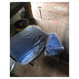 Large Blue Plastic-Wrapped Tarps Bundle