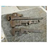 3 Adjustable Pipe Wrenches, Walworth