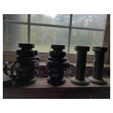 Four Industrial Iron Pipe Fittings