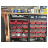 Plastic Organizer with Red Drawers and Contents