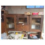 Wood Cabinet Top Piece with Glass Doors, 45in