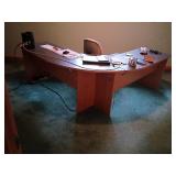 Curved Approximately 6 Foot Large Office Desk